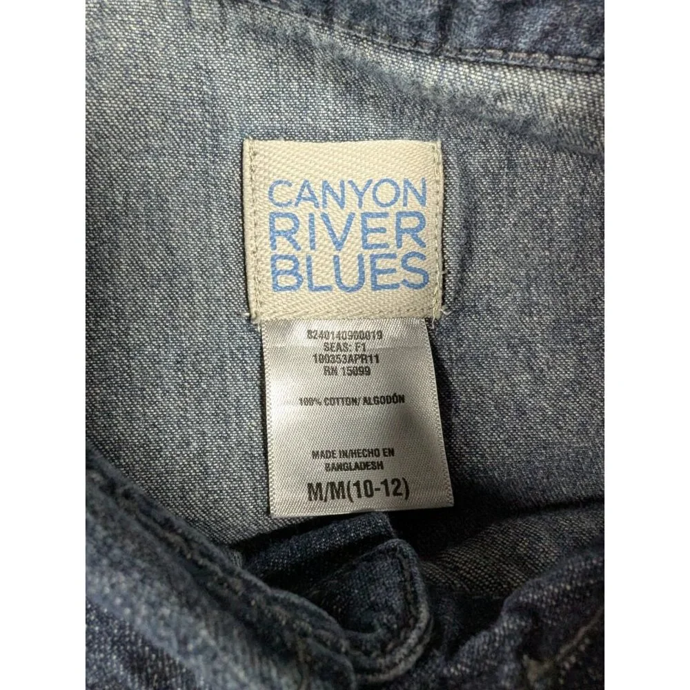 Gap Kids Canyon River Blues Button Front Shirt Youth Size Medium Blue Lot of 2